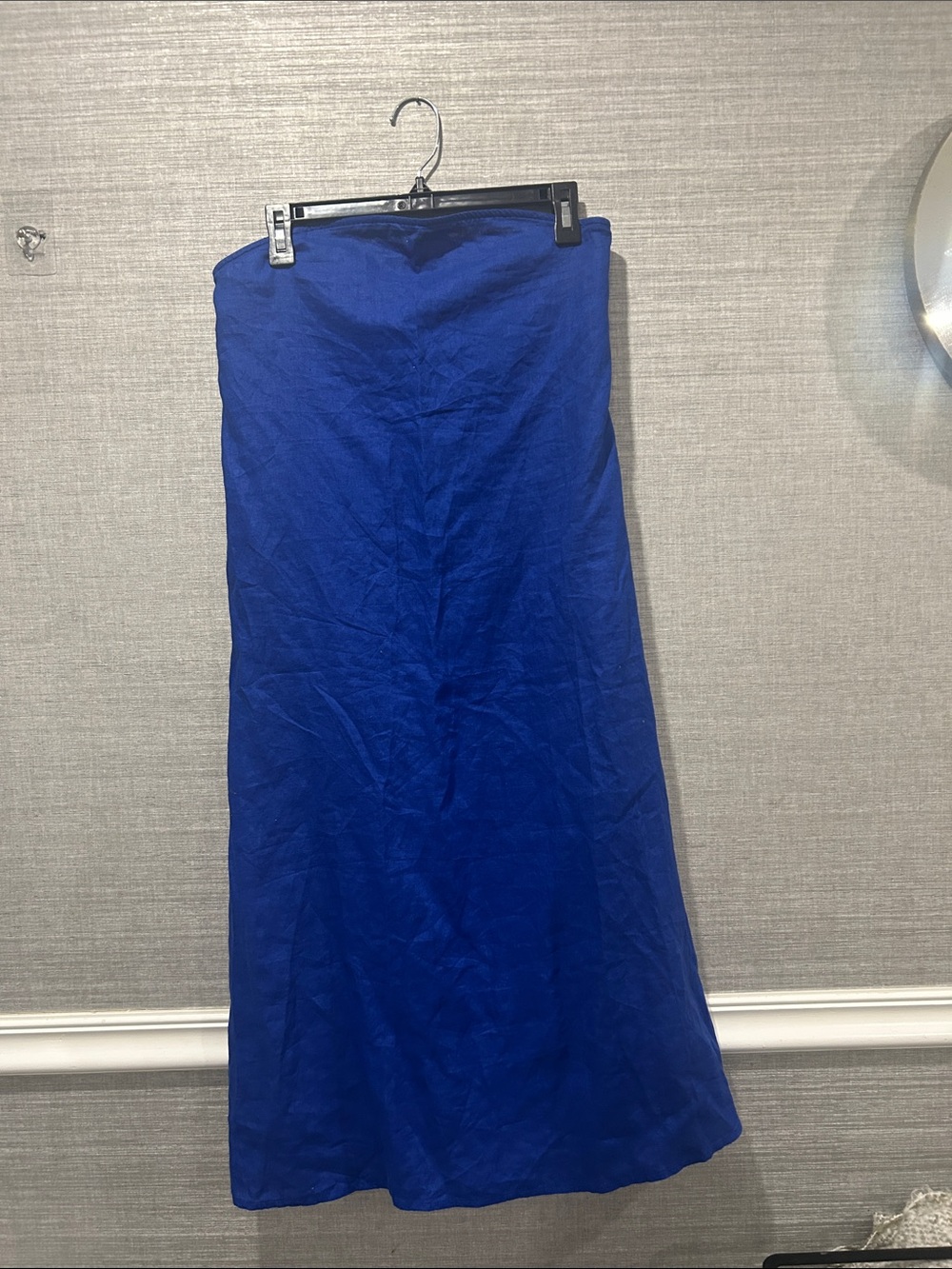 Nordstrom-Strapless Royal Blue strapless Dress-100% Linen